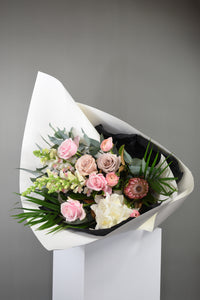 fresh flowers in blush pinks and creams
